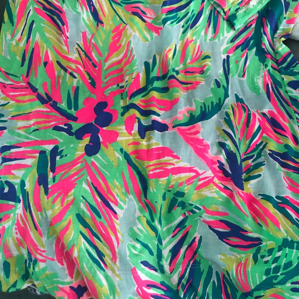 Lilly Pulitzer Long Sleeve Palm Print Knit Dress L - Picture 2 of 6